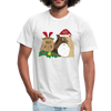 Meowy Xmas Unisex Jersey T-Shirt by Bella + Canvas + Alluring Kat - white
