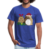 Meowy Xmas Unisex Jersey T-Shirt by Bella + Canvas + Alluring Kat - royal blue