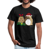 Meowy Xmas Unisex Jersey T-Shirt by Bella + Canvas + Alluring Kat - black