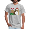 Meowy Xmas Unisex Jersey T-Shirt by Bella + Canvas + Alluring Kat - heather gray